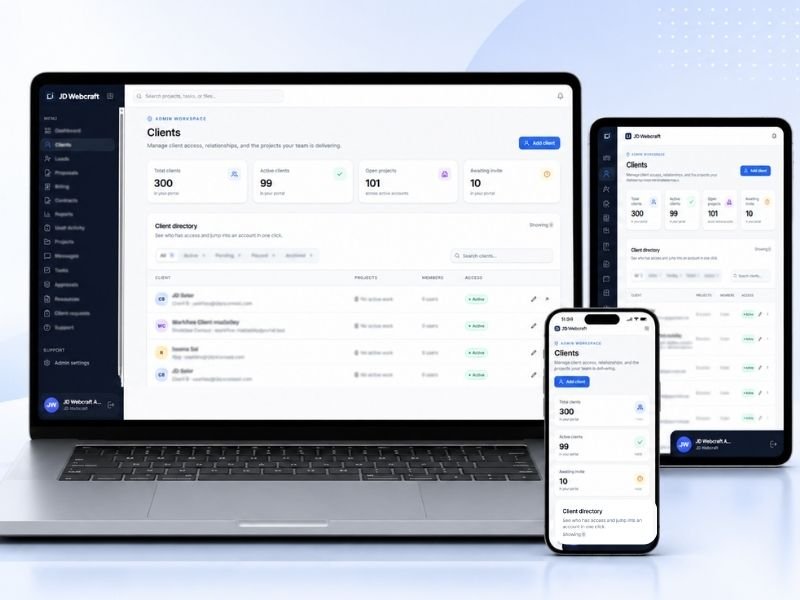 JD Webcraft customized CRM portal.