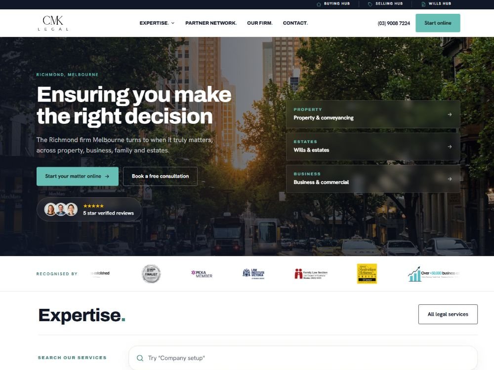 Australian legal services website.