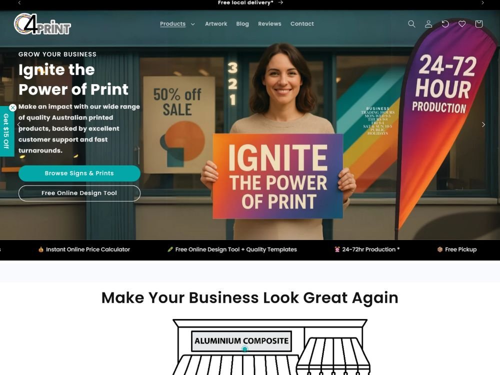Australian printing and signage website.