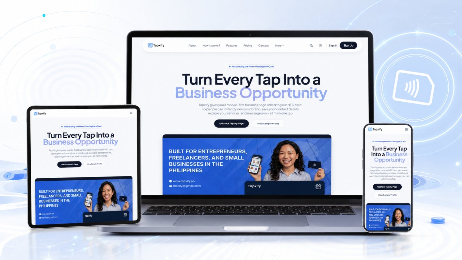 Tapxify admin and account management placeholder