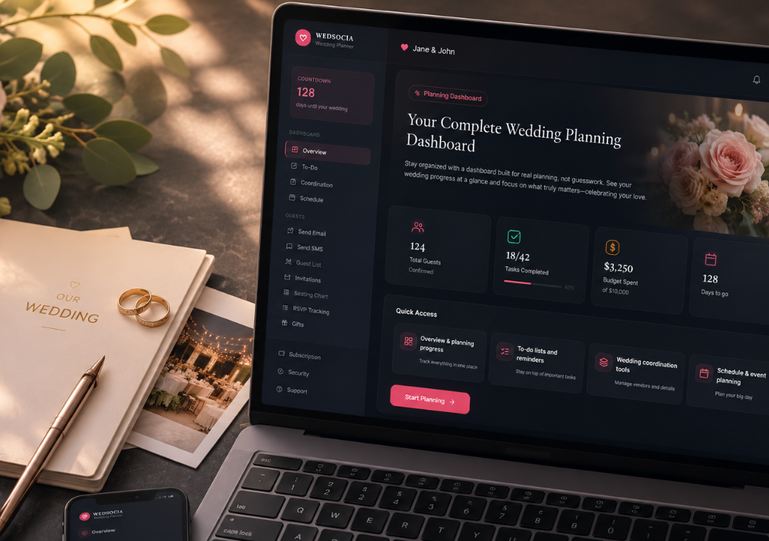 Wedsocia couple planning dashboard placeholder