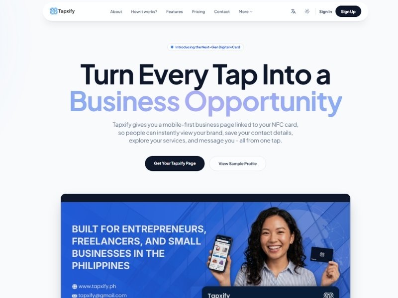 Tapxify digital business card platform project placeholder