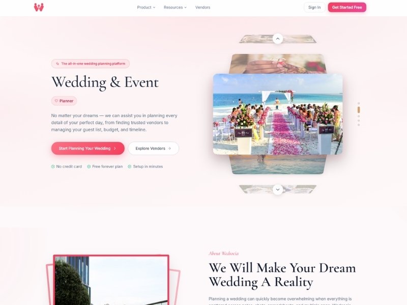 Wedsocia wedding planning platform project
